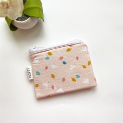 Monedero BASICO de Tela - HOJAS y PAJAROS