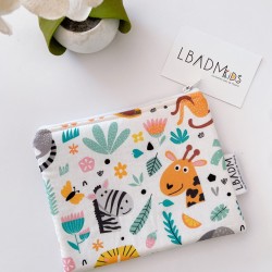 Neceser mediano de Tela - ANIMALES y FLORES