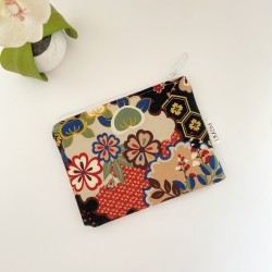 Neceser mediano de tela - estampado FLORES JAPONESAS